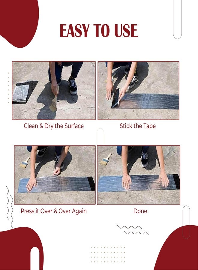 روبوست شريط مرن متين مطلي بالألومنيوم - 10 سم × 2.5 متر - حل قوي للغاية ومقاوم للماء لتسربات المياه، إحكام ممتاز وإصلاحات (عبوة من قطعة واحدة) - Image 5